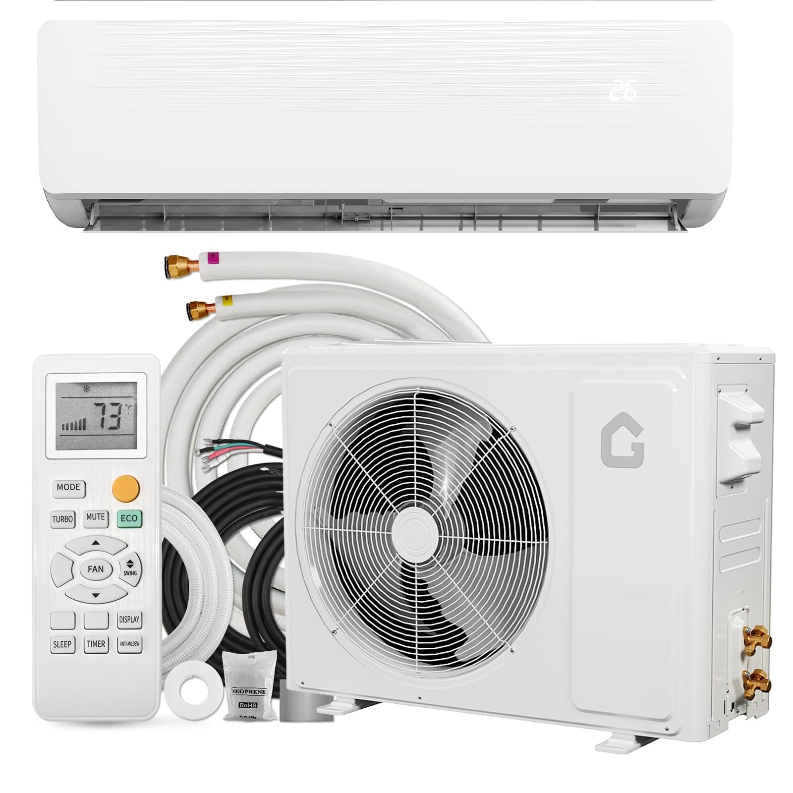 Photo 1 of ** FACTORY SEALED** Garvee 9000 BTU Mini Split AC w/Remote Control19 SEER2 Cools Up to 450 Sq. Ft,Ductless Inverter Mini Split System w/0.75 Ton Heat Pump Pre-Charged & Installation Kit, Ultra-Quiet