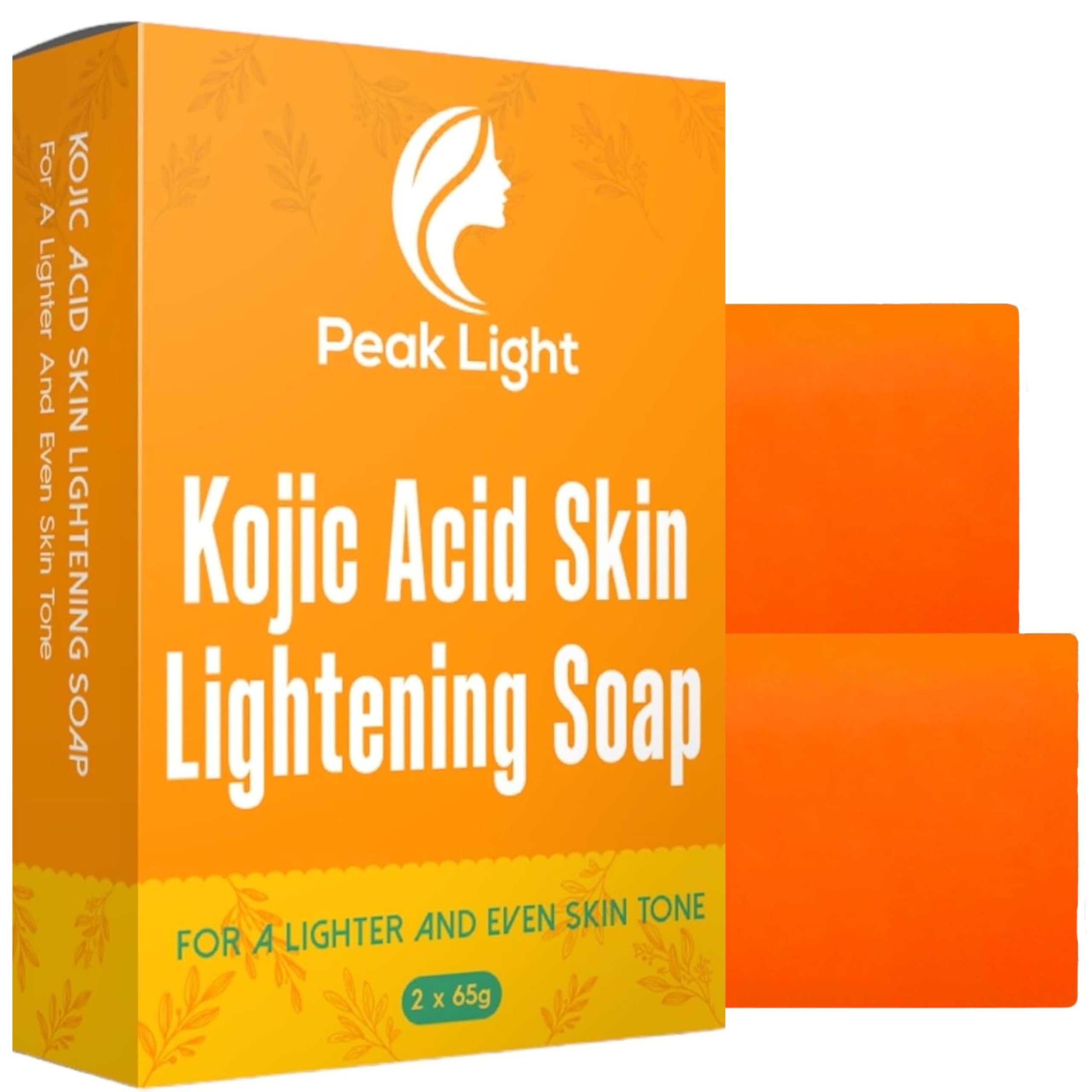 2 x 65G Peak Light Kojic Acid Skin Lightning Soap Face Bar-Targets Dark Spots Gently heals acne impurities and eliminates red spots and scars