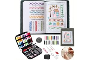 Nyrvexa 2026 Embroidery Stitch Book Kit for Beginners, Upgraded Large Hand Embroidery Starter Kit with 106 Patterns & 86 Sewi