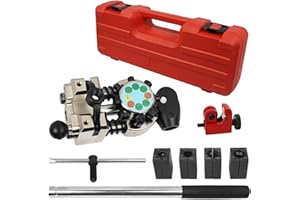 SEEKSELF Professional Brake Line Flaring Tool Kit - 45 Degree Single, Double and Bubble Flares, Pipe Flare Tool for 3/16", 1/4", 5/16", 3/8" and 4.75mm Steel Copper Metal Tubing