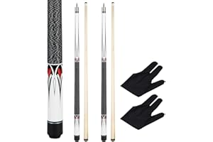 Teekerwan Pool Cue Stick - 58 inch Maple Billiard Pool Stick, 19/20/21 oz 1/2 Maple Pool Cue Stick Kit, 2-Piece Billiard Pool Cue Stick