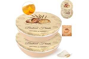 2Pack Beeswax Bowl Covers for Bread Proofing, Large 10inch Sourdough Bowl Covers, Reusable Bowl Covers for Dough Proofing and