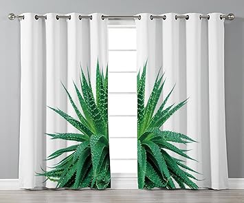 Thermal Insulated Blackout Grommet Window Curtains Plant Medicinal