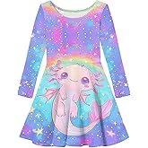 Guosanchn Dresses for Girls Long Sleeve Casual Dress 3-14T A Line Swing Dresses