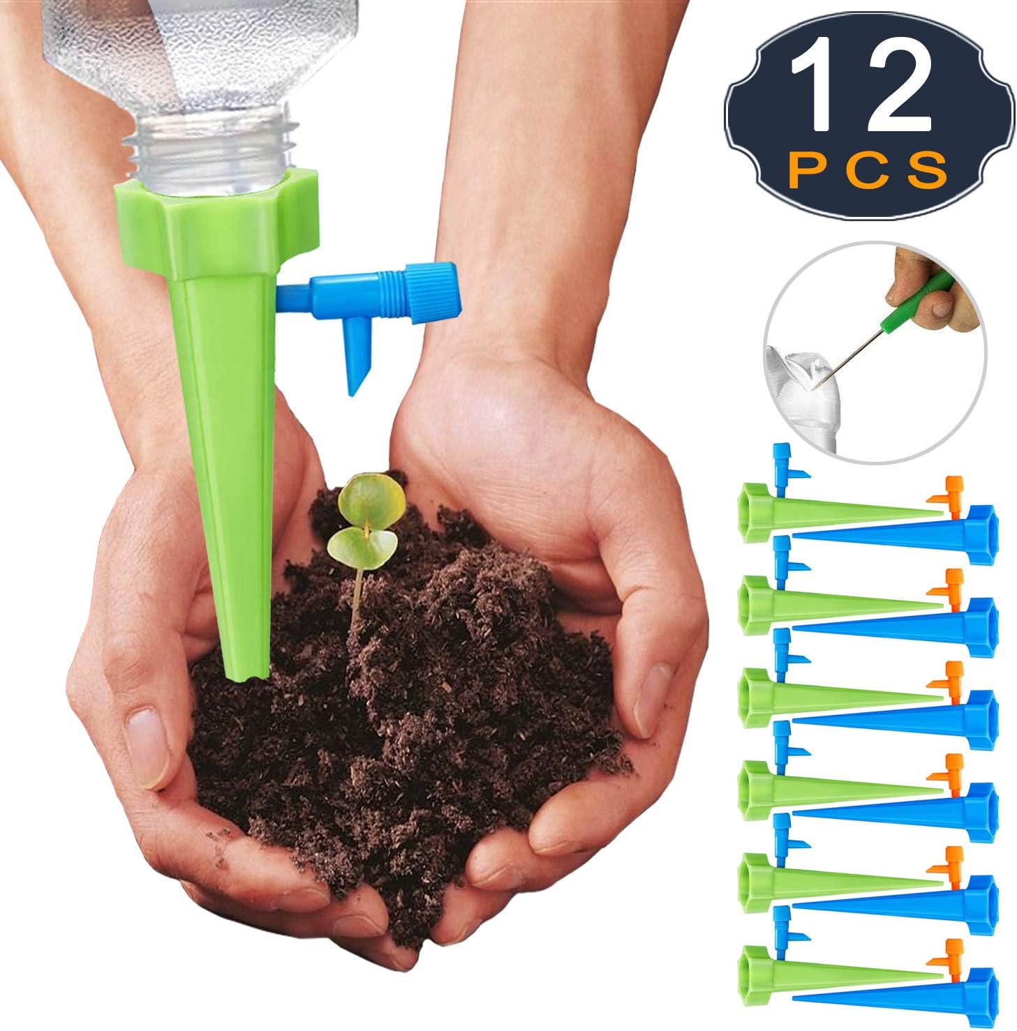ASOFFI 12 Pack Plant Self Watering Spikes Devices with