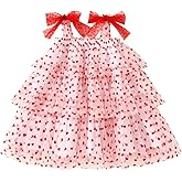 Toddler Baby Girl Valentines Day Dress Girls Sleeveless Tutu Dress Plush Heart Party Tulle Dress