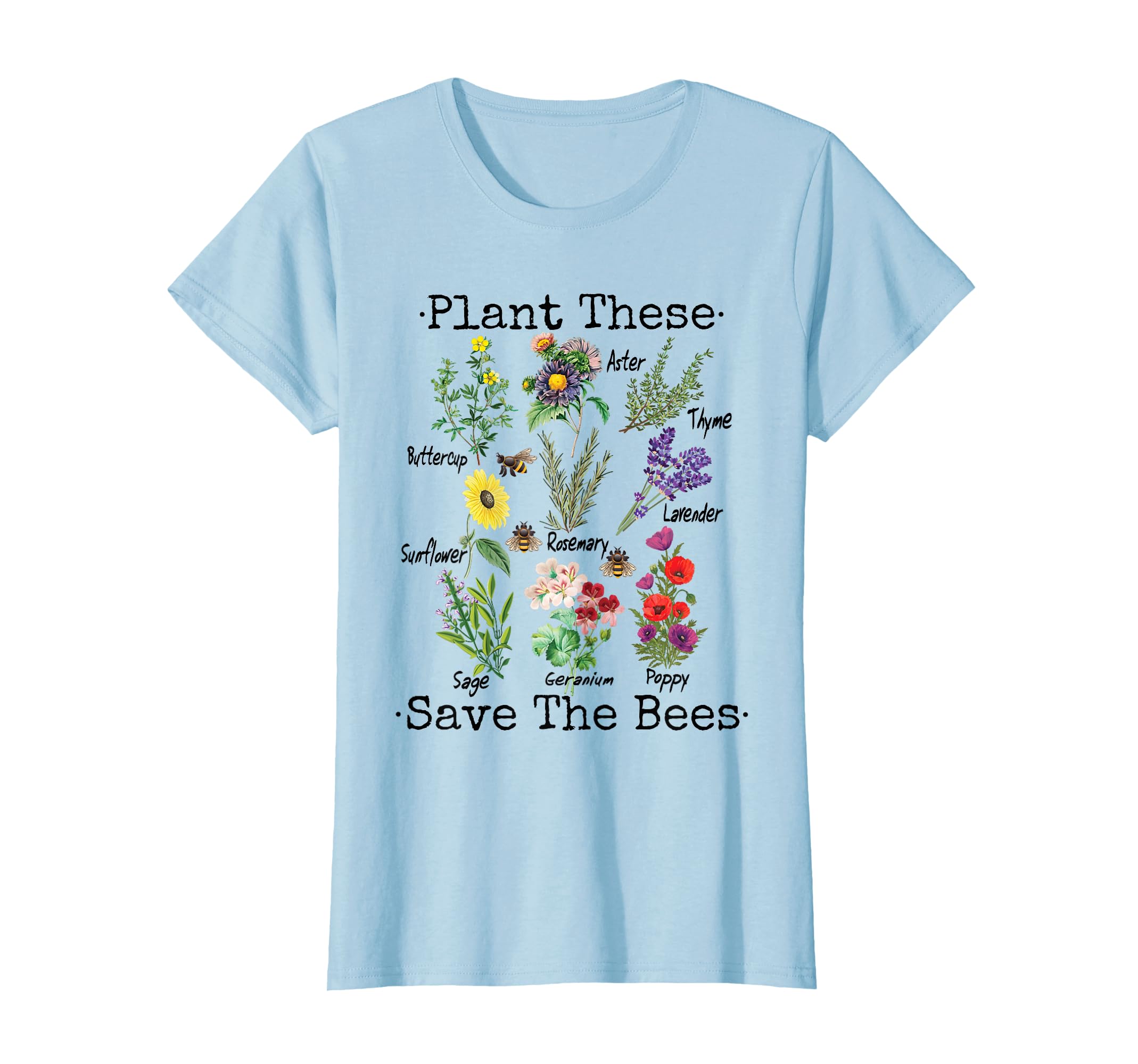 Plant These Save The Bees Shirt Women Yellow Flowers T-Shirt
