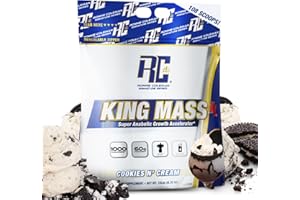 Ronnie Coleman Signature Series King Mass XL Mass Gainer Protein Powder, Muscle Gainer, 60g Protein, 180g Carbohydrates, 1,000+ Calories, Creatine and Glutamine, Cookies N' Cream, 15 Pound