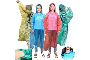 LEBERNA Rain Ponchos for Adults Disposable Poncho for Disney World 20 Pack Panchos Rain Adult Bulk Emergency Waterproof Plastic Raincoat with Hood Lightweight Pocket Camping Throw Away Men Women Compact Pncho