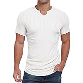 Askdeer Mens Short Sleeve Muscle T Shirt Slim Fit V-Neck Casual Shirt Gym Workout Athletic Tee