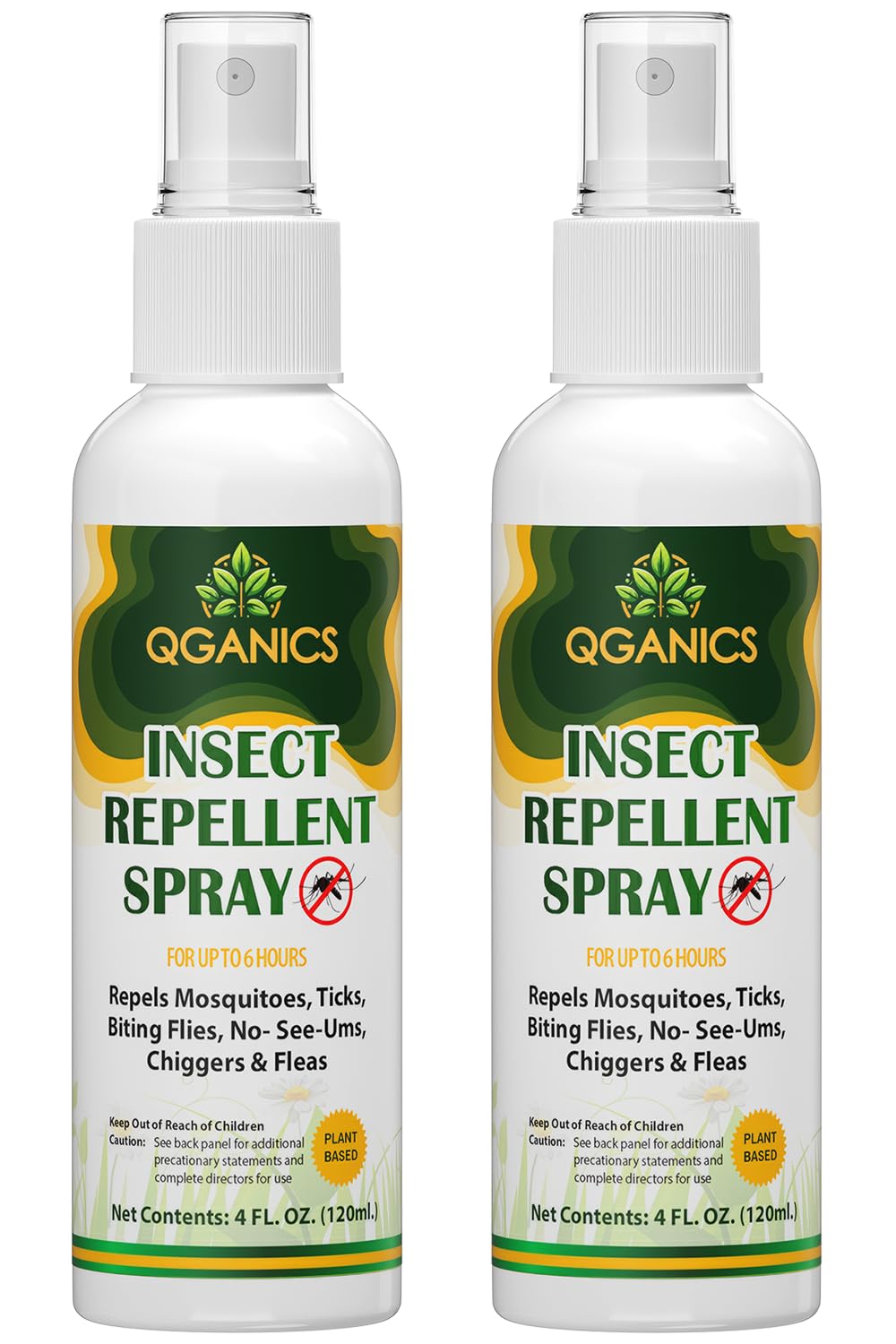 Photo 1 of Qganics Mosquito Repellent Spray for Body, Natural Bug Spray DEET-Free, Bug Spray Travel Size Insect Repellent Spray for Skin 4 Fl Oz (2 Pack).