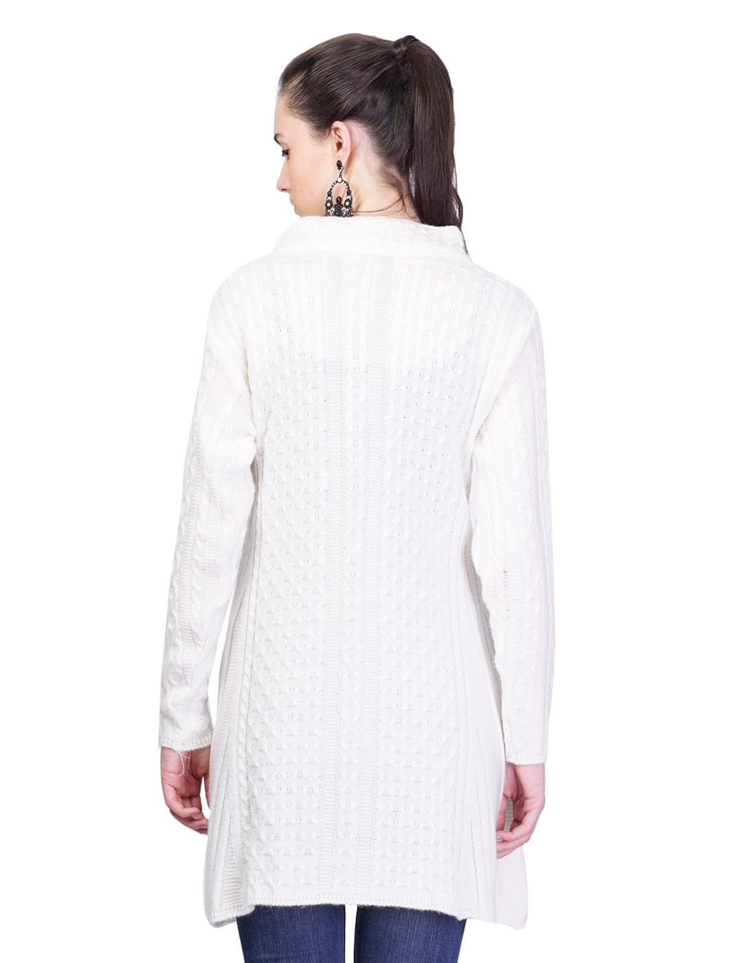 montrex white designer long coat for women