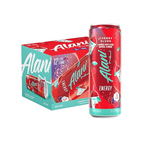 Alani Nu CHERRY SLUSH Ice Sugar Free, Low Calorie Energy Drinks | 200mg Caffeine | Antioxidants | Biotin, B Vitamins | Zero Sugar | 15 Calories or Less | 12 Oz Cans | 12 Count