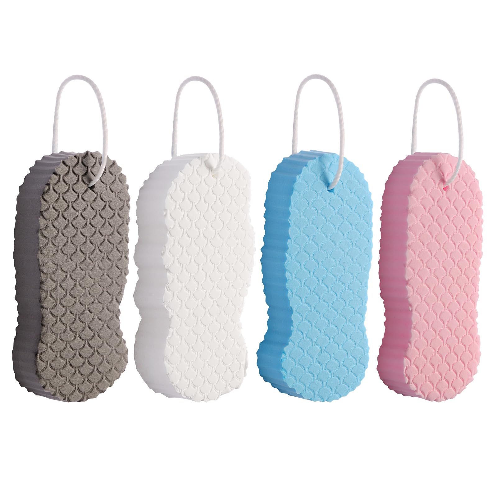 Photo 1 of 4 PCS Magic Exfoliating Bath Sponge,3D Super Soft Exfoliating Body Scrubber, Skin Friendly & Reusable,Remover Dead Skin for All Skin Types,for Men Women