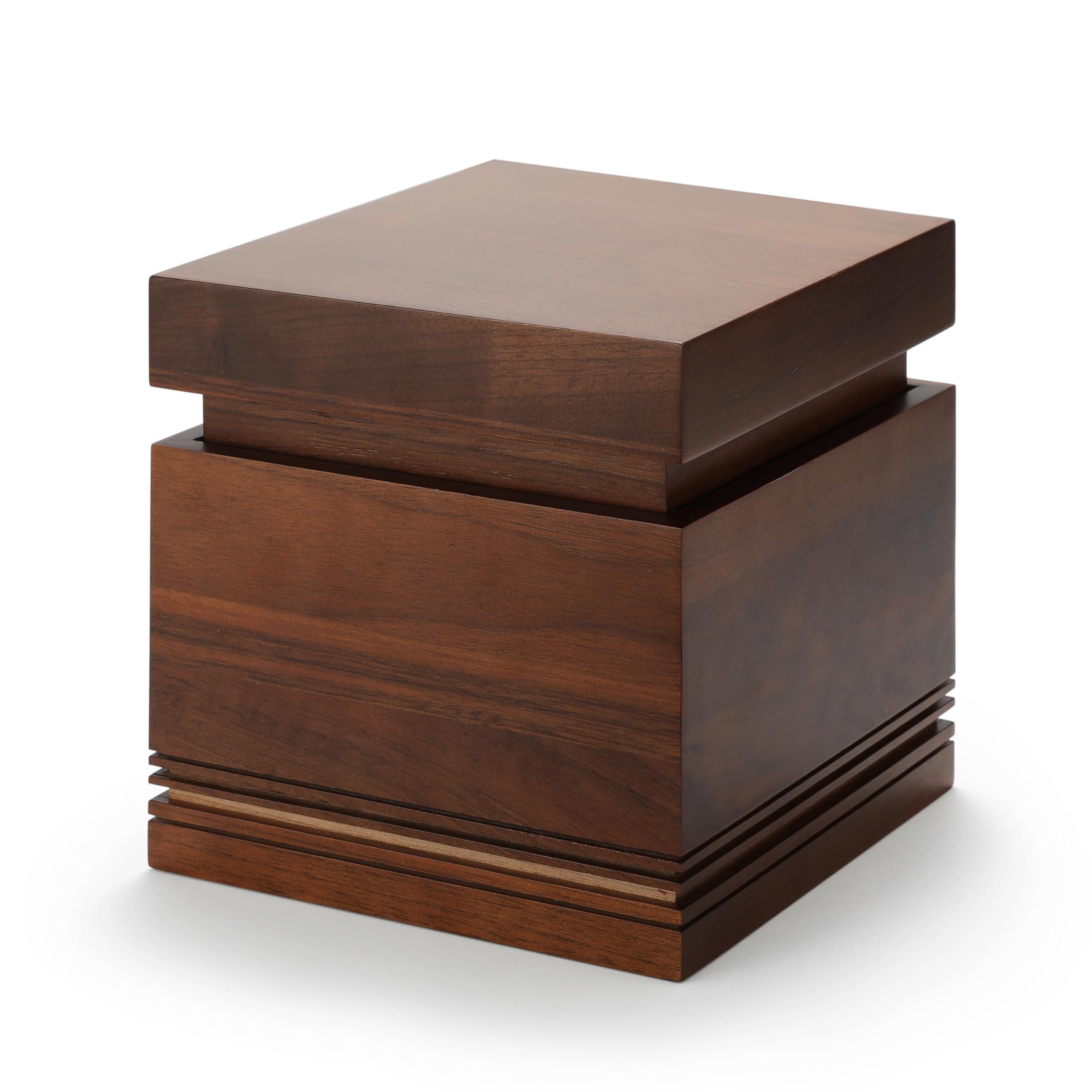 Photo 1 of Evergreen Memorials Handcrafted Walnut Wooden Urn for Human Ashes Adult, Walnut Wooden Decorative Urn for Adult Ashes Male & Female, Up to 220 Lbs