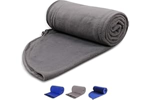 REDCAMP Fleece Sleeping Bag Liner for Adult Warm or Cold Weather, 75" Long Full Sized Zipper Camping Blanket for Outdoor Indo