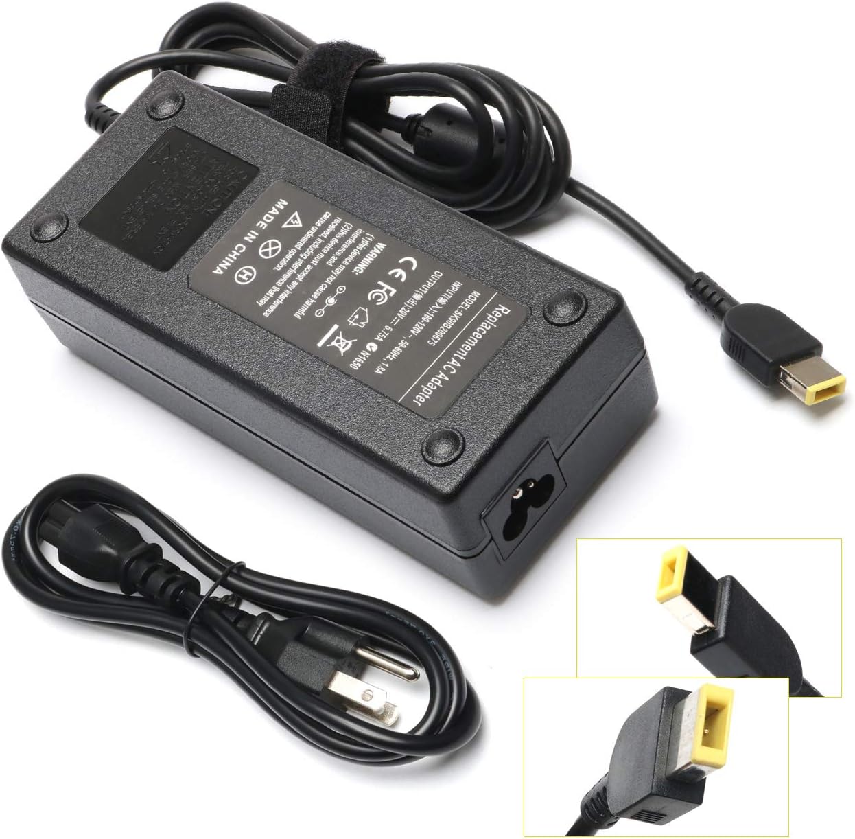 135w Laptop Charger for Lenovo IdeaPad Y700 Y40-70 Y50-70 Y50-70AM-IFI Y70-70 Z710, Lenovo ThinkPad T440p T450p T460p T530 T540 T540p T560 W510 ADL135NDC3A UL Listed 19.5V 4.62A Power Adapter