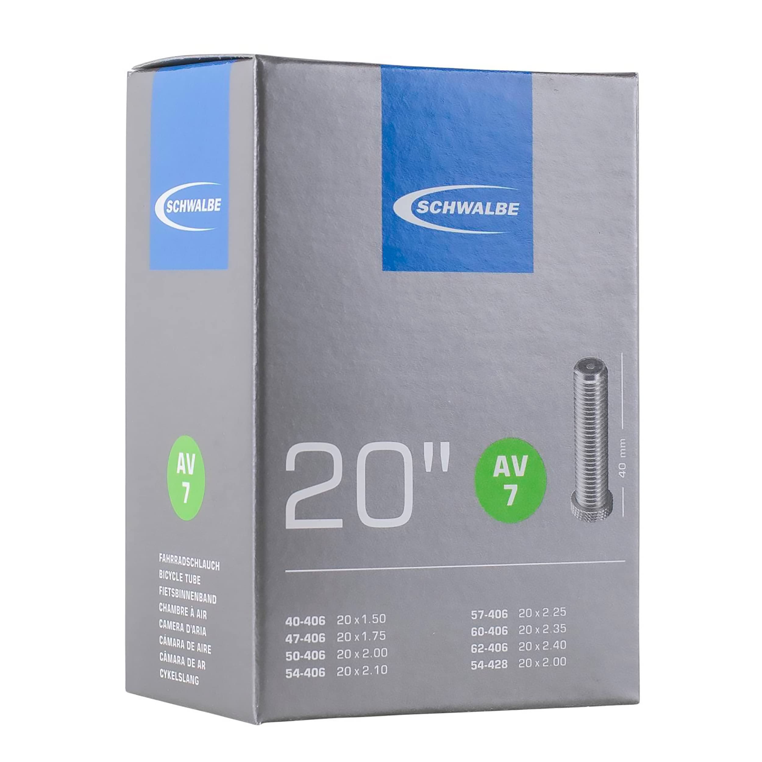 Schwalbe AV7 20 x 1.5 - 2.50 Inch Inner Tube with Schrader Valve