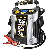 STANLEY J5C09D Digital Portable Power Station Jump Starter 1200 Peak Amp Battery Booster, 120 PSI Air Compressor, 3.1A USB Po