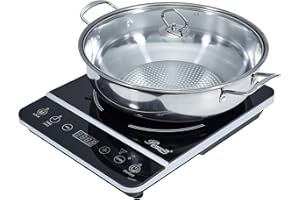 Rosewill Induction Cooker 1800 Watt, Induction Cooktop, Electric Burner with Stainless Steel Pot 10" 3.5 QT 18-8, RHAI-13001