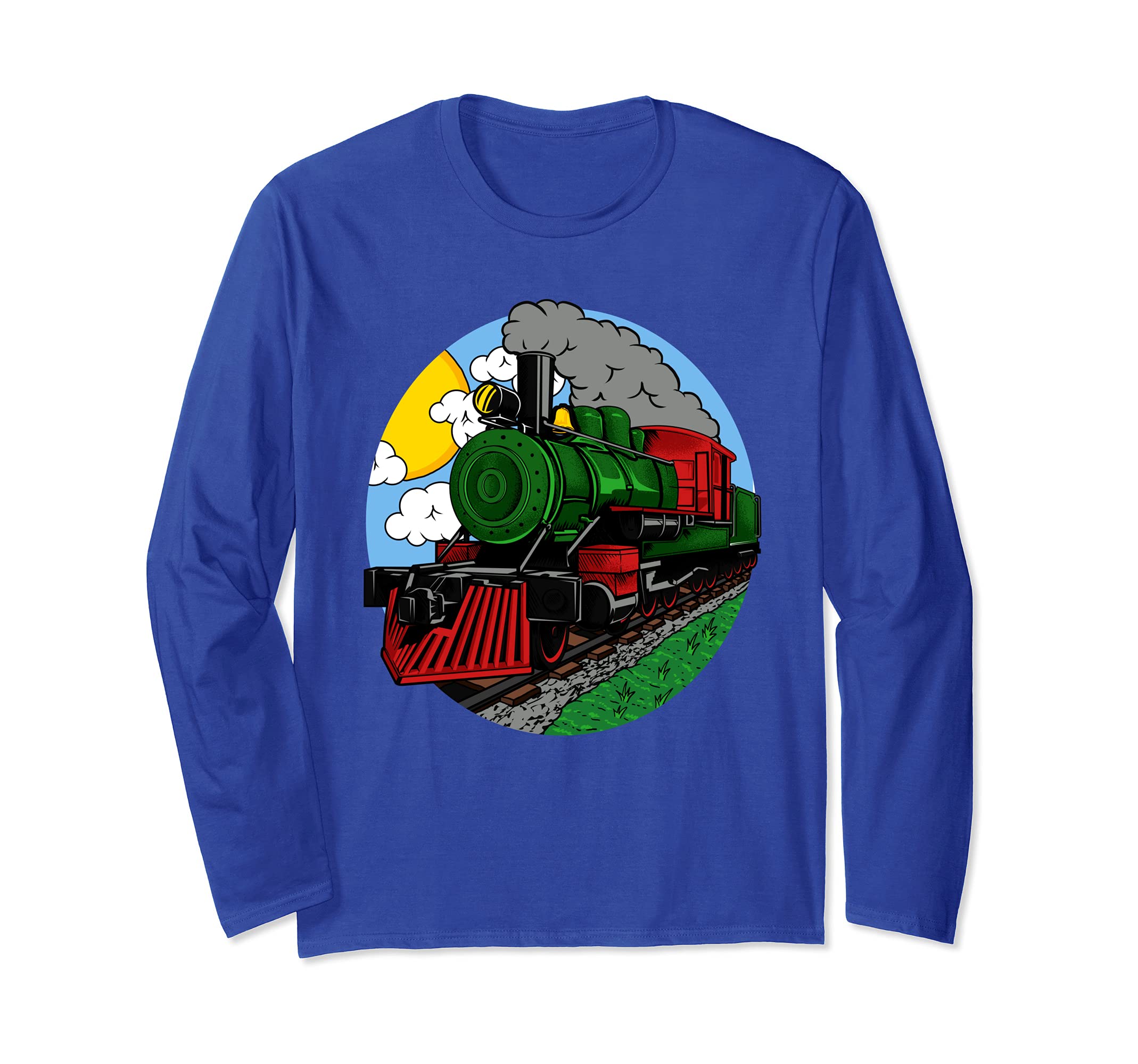 Steam Locomotive Gift For Boys or Girls Railroad Train Long Sleeve T-Shirt