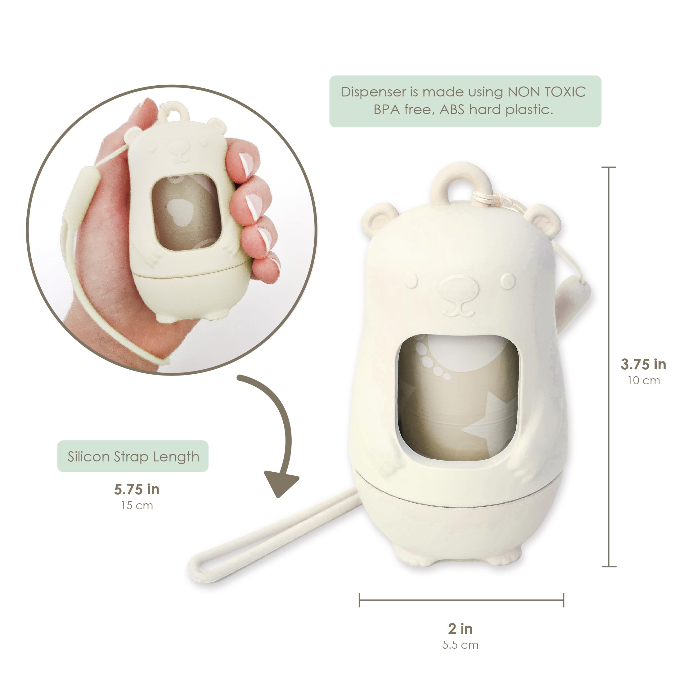 Moodie Disposable Diaper Bags Dispenser COMBO PACK | 105 VANILLA SCENTED Baby Poop Bags TOTAL | Dirty Diaper Trash Bags | Diaper Bags Disposable (VANILLA DREAM)