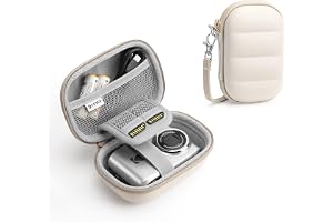 Digital Camera Case for KODAK PIXPRO/CAMKORY with SD Card Storage, Beige | Small Hard Shell Bag Compatible with CAMKORY DC403/ KODAK PIXPRO FZ55/ FZ45/ STUOGYUM DC402-AF for Travel
