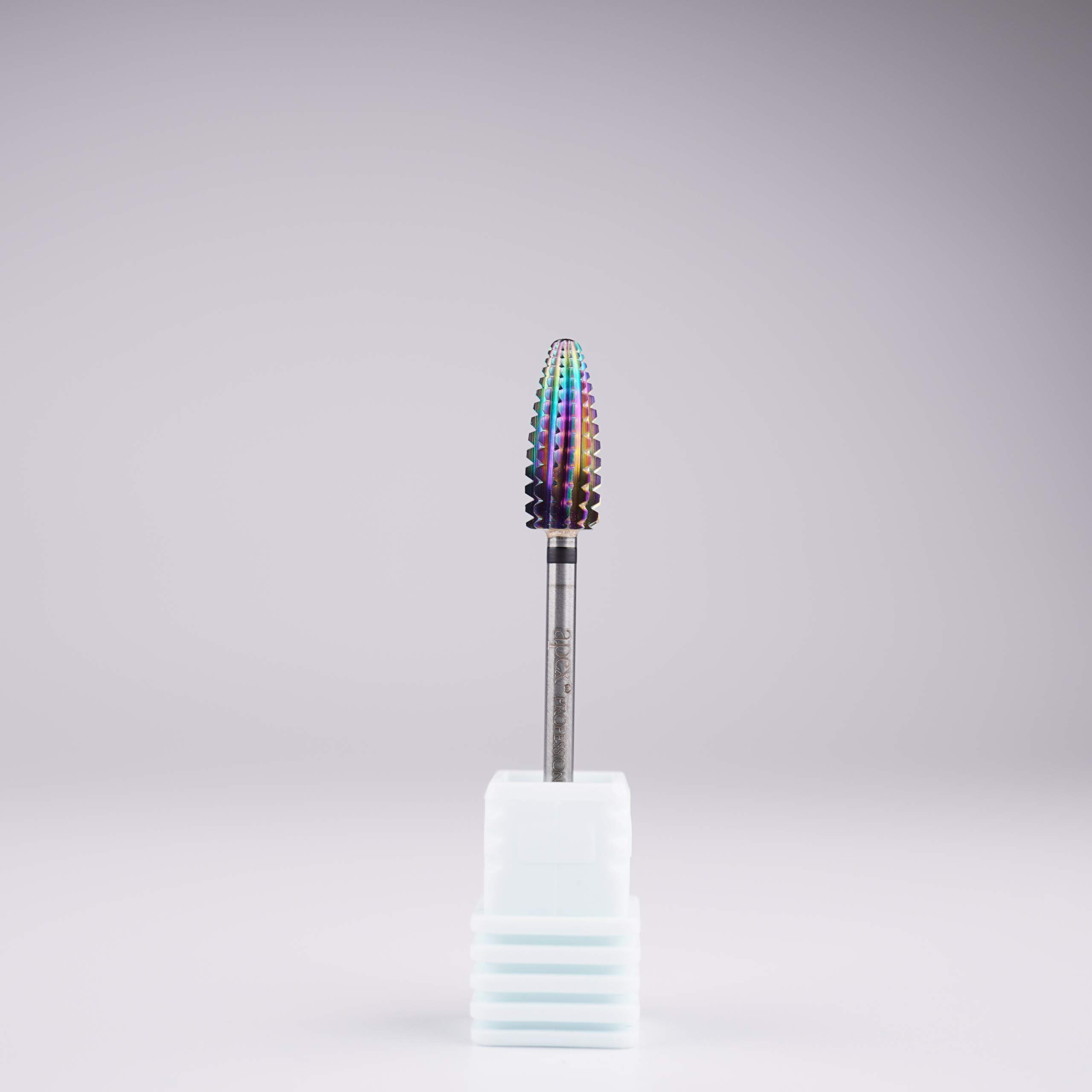 New* Apex® Professional Tungsten Carbide Electric Nail Drill Bit 3/32 inch, 2.35mm Shank for Gels, Acrylics, Nail Art, Manicure, Pedicure, Salon Professional Nails (Typhoon Rainbow) (Extra Coarse)