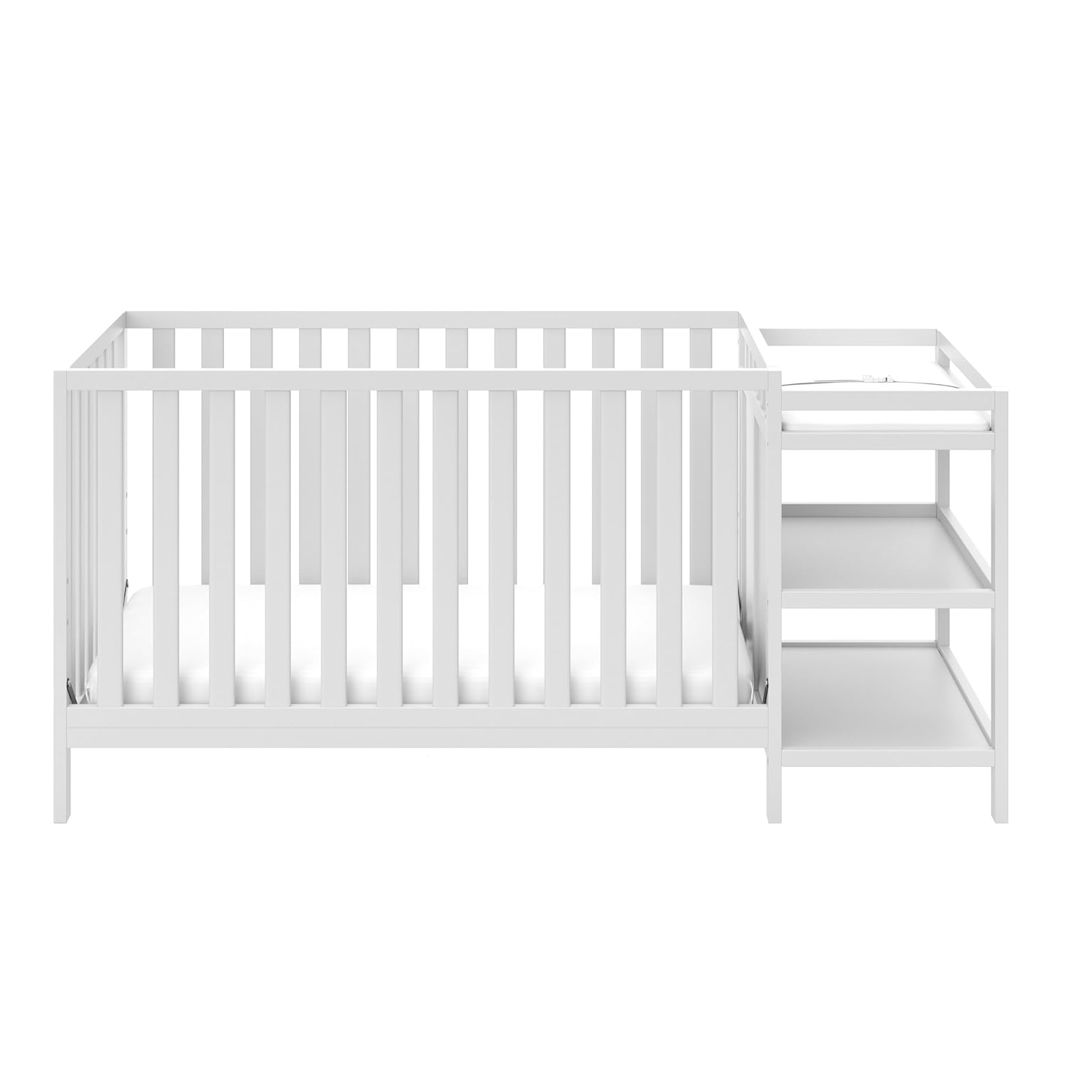 Storkcraft Pacific 4-in-1 Convertible Crib and Changer, White