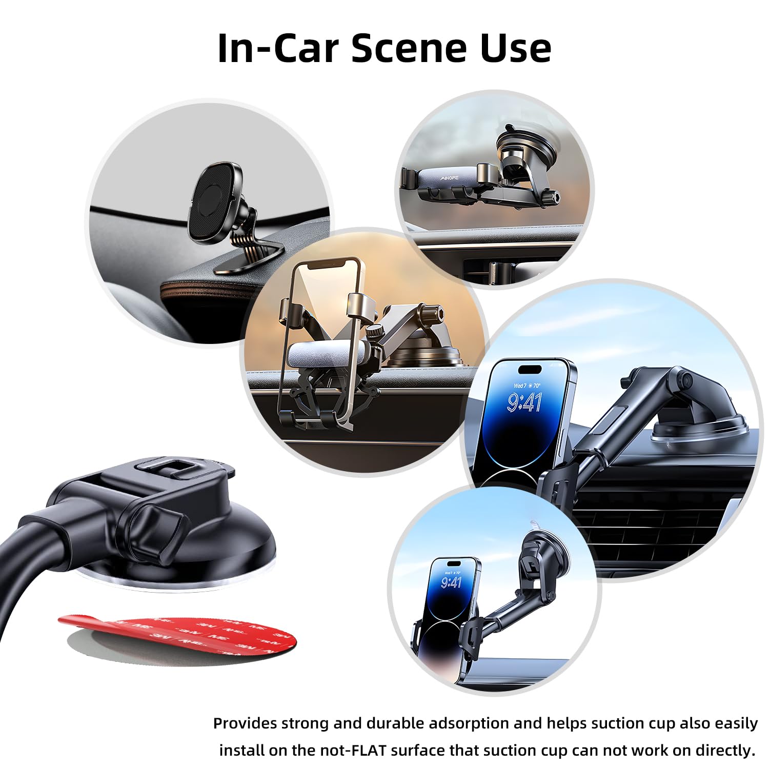 3M double-sided adhesive pads, 3M VHB sticky dash cam mounting tape, car mounting adhesive pad replacement, robust adhesive tape sticker for cars, dashboard, waterproof, heat-resistant, square and