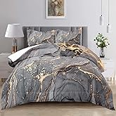 Raphus cucullatus Marble Bedding Set Queen - Black and Gold, White and Gold Comforter Sets