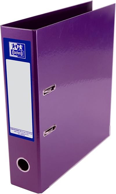 Oxford Premium A4 Lever Arch File Purple Single Folder Heavy Duty 70mm Spine
