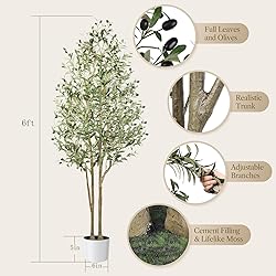 Alupssuc 6ft Artificial Olive Tree with Natural