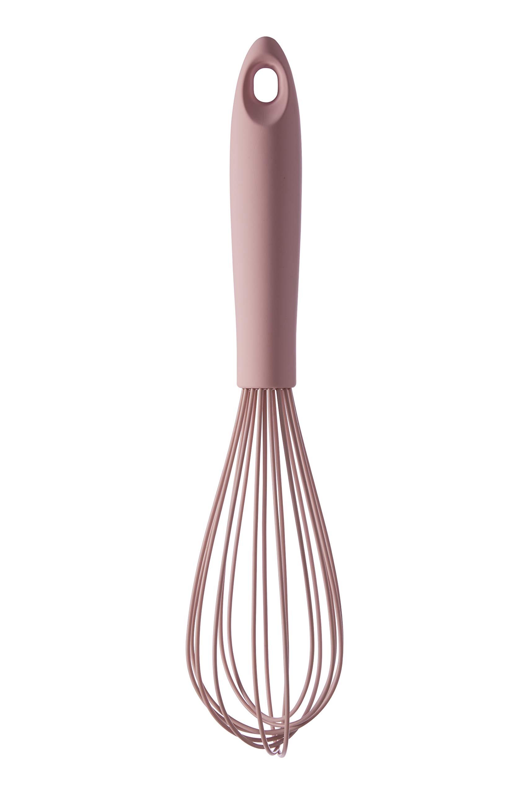 Premier Housewares Light Pink Silicone Whisk|Non-Stick Kitchen Whisk For Cooking & Baking|BPA-Free Balloon Whisk With Soft Grip Handle & Hanging Loop|Scratch-Free Baking Whisk