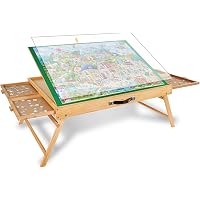 Table De Puzzle Inclinable Lavievert 1500 Pièces - Hauteur Et Angle Réglables, 4 Roues, Housse Et Rangement