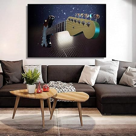 Amazon 家のためのアートワークモダンスタイルの壁アート音楽ギターファッションポスターとプリント印刷壁画リビングルーム部屋家の装飾50x70cmフレームなし ウォールステッカー オンライン通販