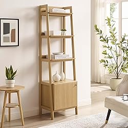 Modway 21" Bookshelf Display Case in Oak