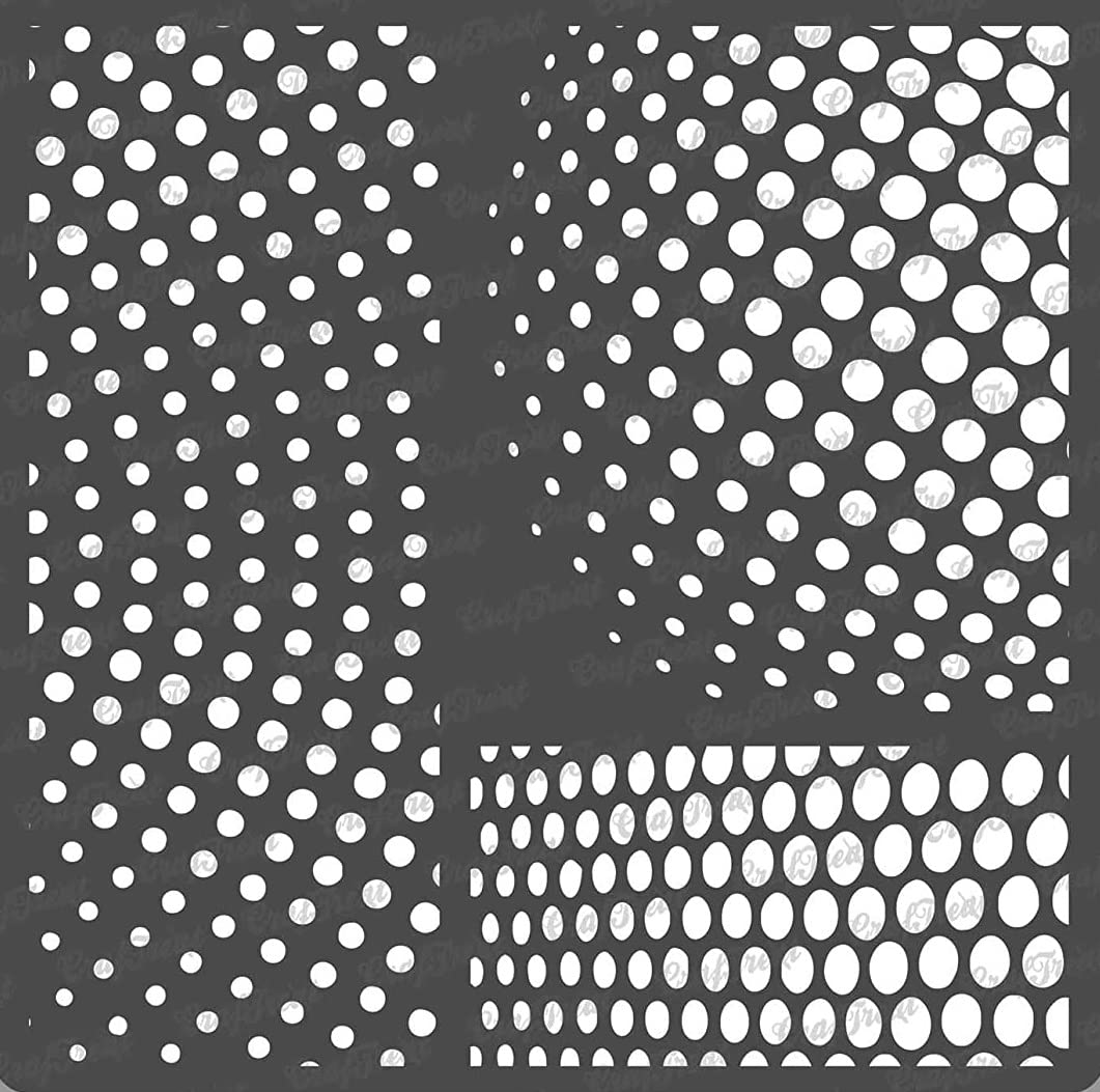 CrafTreat Reusable Halftone Circles Pattern Stencils 6x6 Inch for Painting on Wood, Canvas, Paper, Fabric, Floor, Wall and Tile - DIY Art and Craft Stencils - Large Halftone Dot Stencil