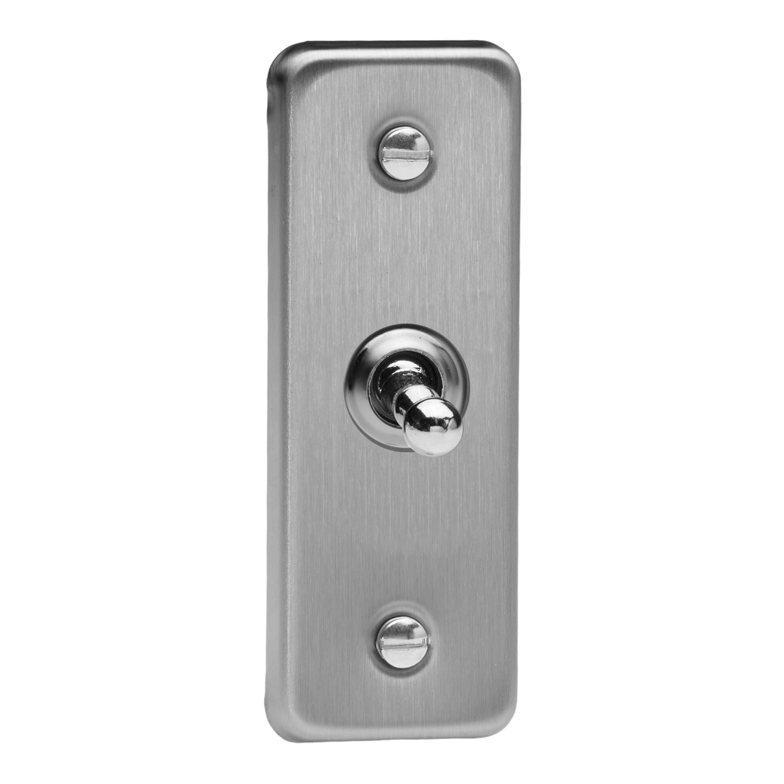 Varilight Single Light Switch 2-Way - Architrave Matt Chrome with Chrome Toggle