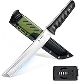 Dragon Creek Tactical Knife Kydex - Outdoor Fixed Blade Survival Knife with Sheath Full Tang Handle for Camping Hiking Christmas Thanksgiving Gift Men Green