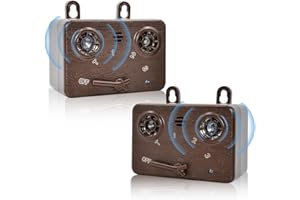 FETUIO Anti Barking Device for Dogs, 2 Pack Dog Bark Control Devices with 3 Modes, 50 FT Ultrasonic Dog Bark Deterrent Device Bark Box. Effective Stop Barking Devices for Indoor & Outdoor Use. (Brown)