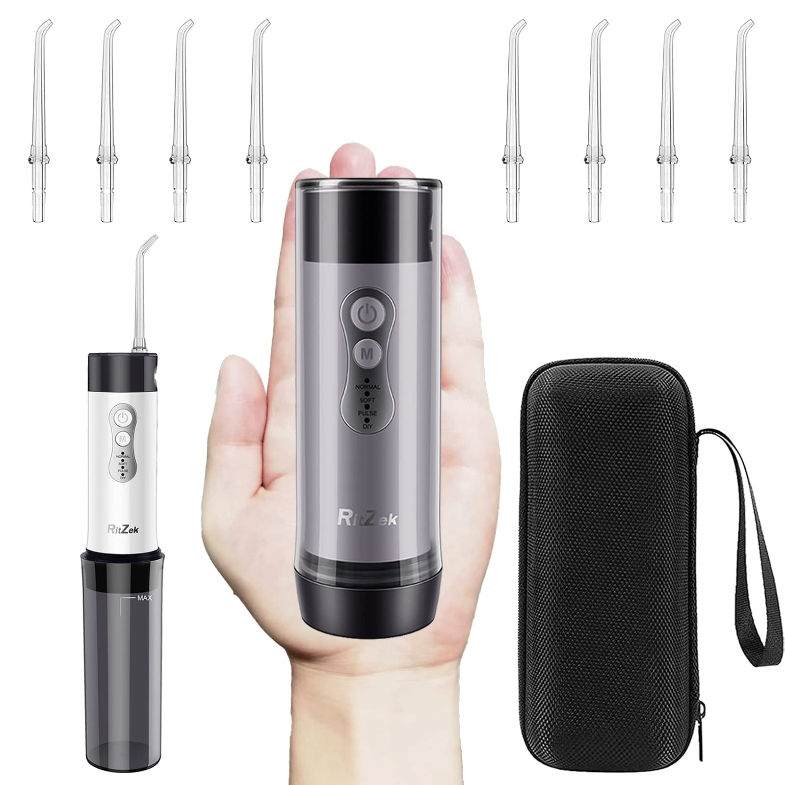 Travel Water Flosser Mini Cordless Water Flosser for Teeth Rechargeable 8 Jet Tips Portable Oral Irrigator with DIY Mode, IPX7 Waterproof, Home Travel Water Flosser 1