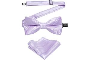 DiBanGu Boys Pre-tied Bow Tie, Silk Bowtie and Pocket Square Cufflinks for Kids Wedding Party Graduation Ceremony