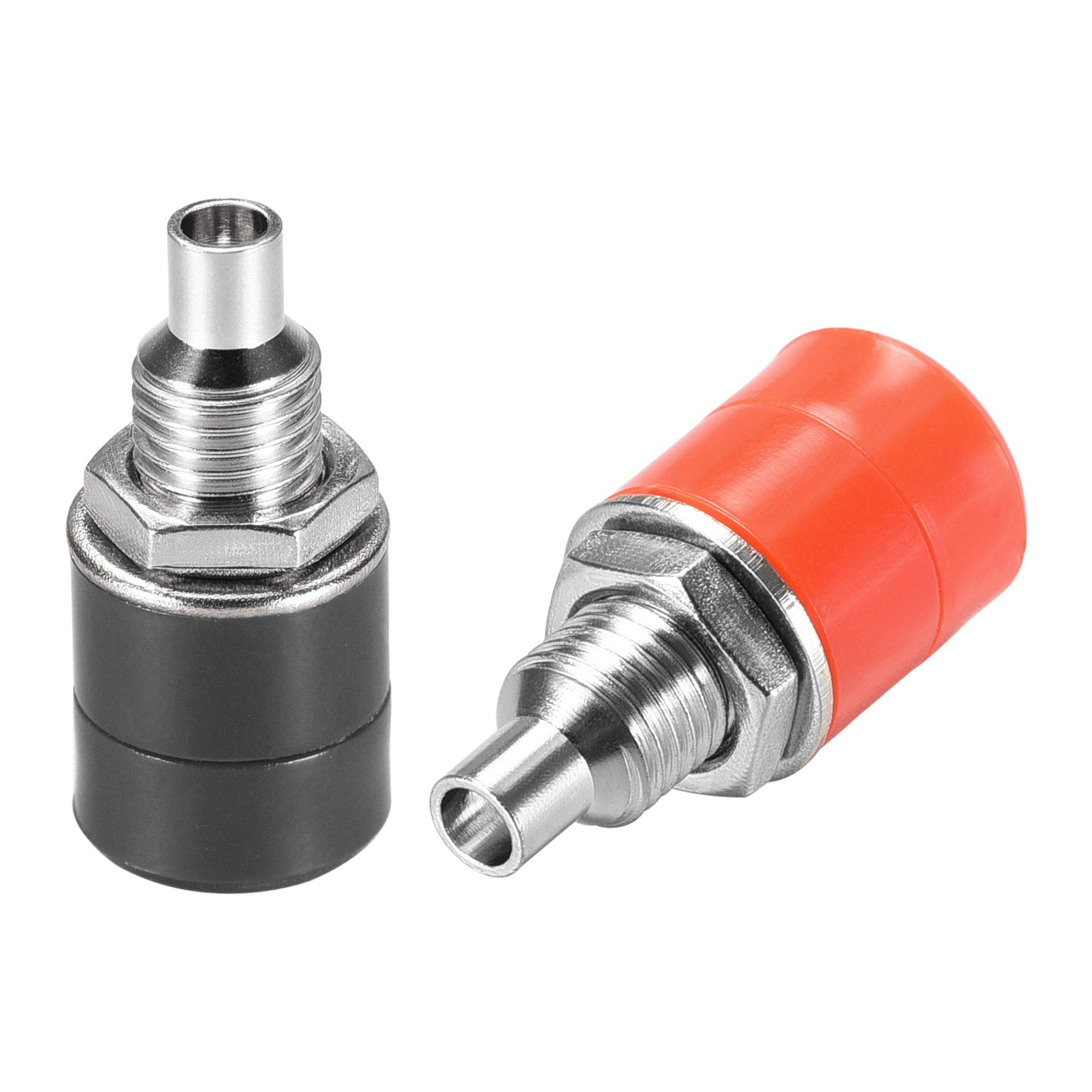 sourcing map 4mm Terminal Connector Binding Post, Banana Plug Jack Socket Panel/Chassis Mount Connectors Red Black 24A 6Pcs