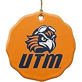 GRAPHICS & MORE University of Tennessee Martin Secondary Logo Porcelain Scalloped Holiday Christmas Tree Ornament - 2.8" (7.1 cm)