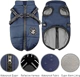 LUOWAN Dog Coat Waterproof Reflective Harness Jacket for Small to Large Dogs view 2
