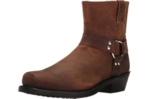 Old West Boots Men's Ankle Harness Leather Lined Motorcycle Boots