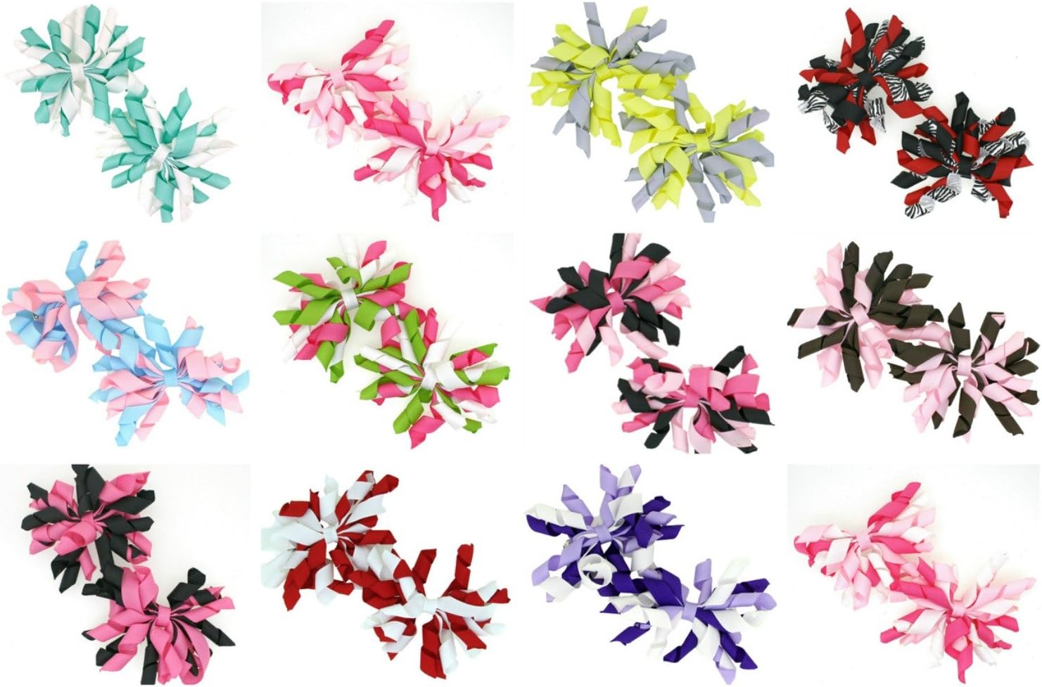 Hairbows Unlimited Mini Korker Bow Clip 24 Piece Assortment