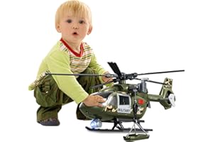 XUEXUE Kids Toys for 3 4 5 6 7 Years Old Boys, 15 inch Helicopter Toy, Military Rescue Helicopter Crane Toy with Lights and Sounds, with Hanging Tray, Toddler Gifts