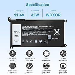 Ymawetia WDX0R Laptop Battery Replacement for Dell
